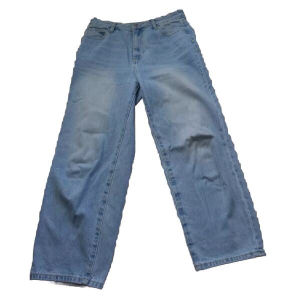 Cider Women Large Jeans Barrel High Waist Light Wash Blue - Picture 1 of 7